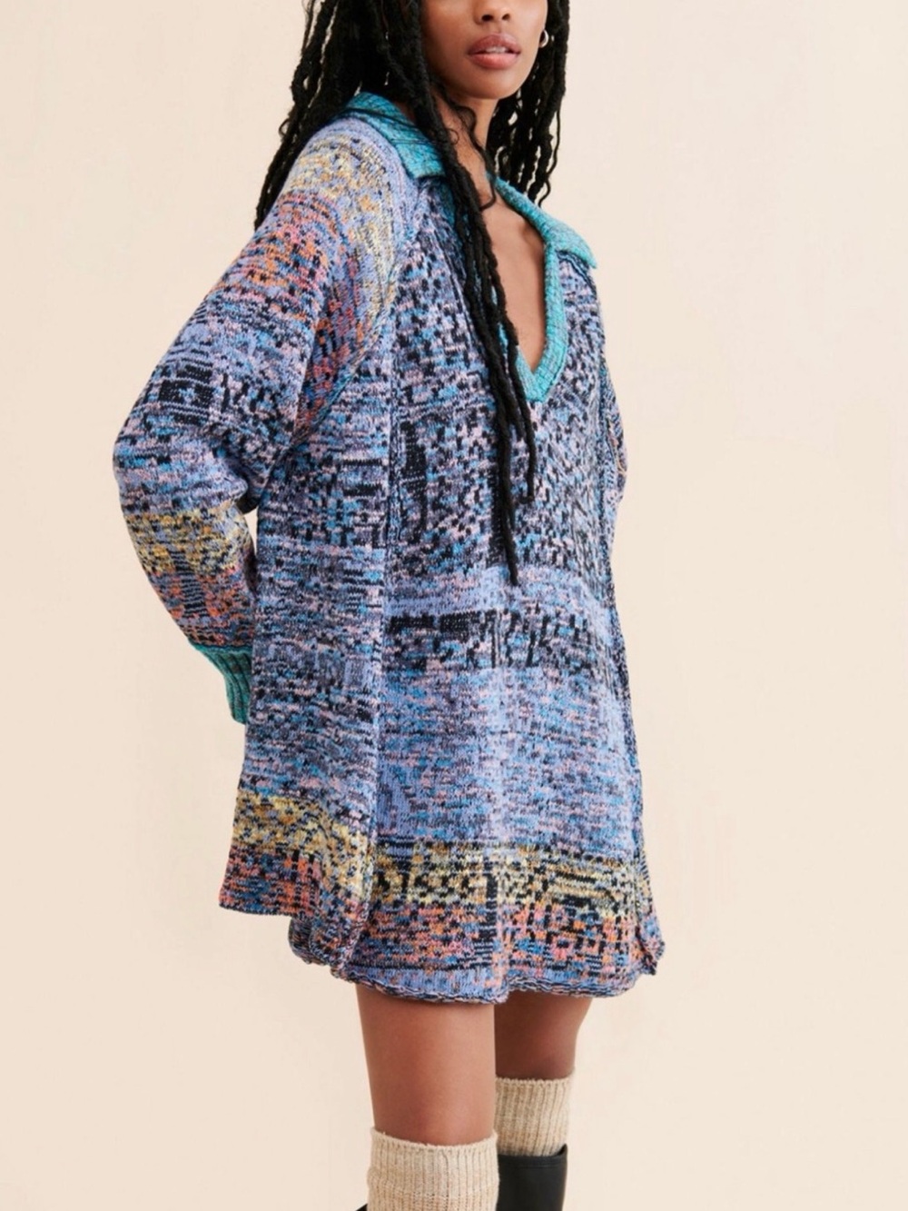 Free People Seasons of Sun Mini Sweater-dress Size Medium